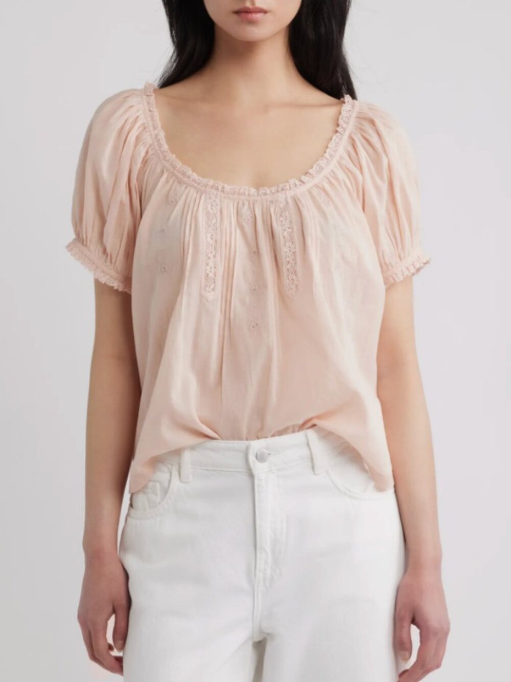 Doen Frederica Organic cotton blouse in Blush